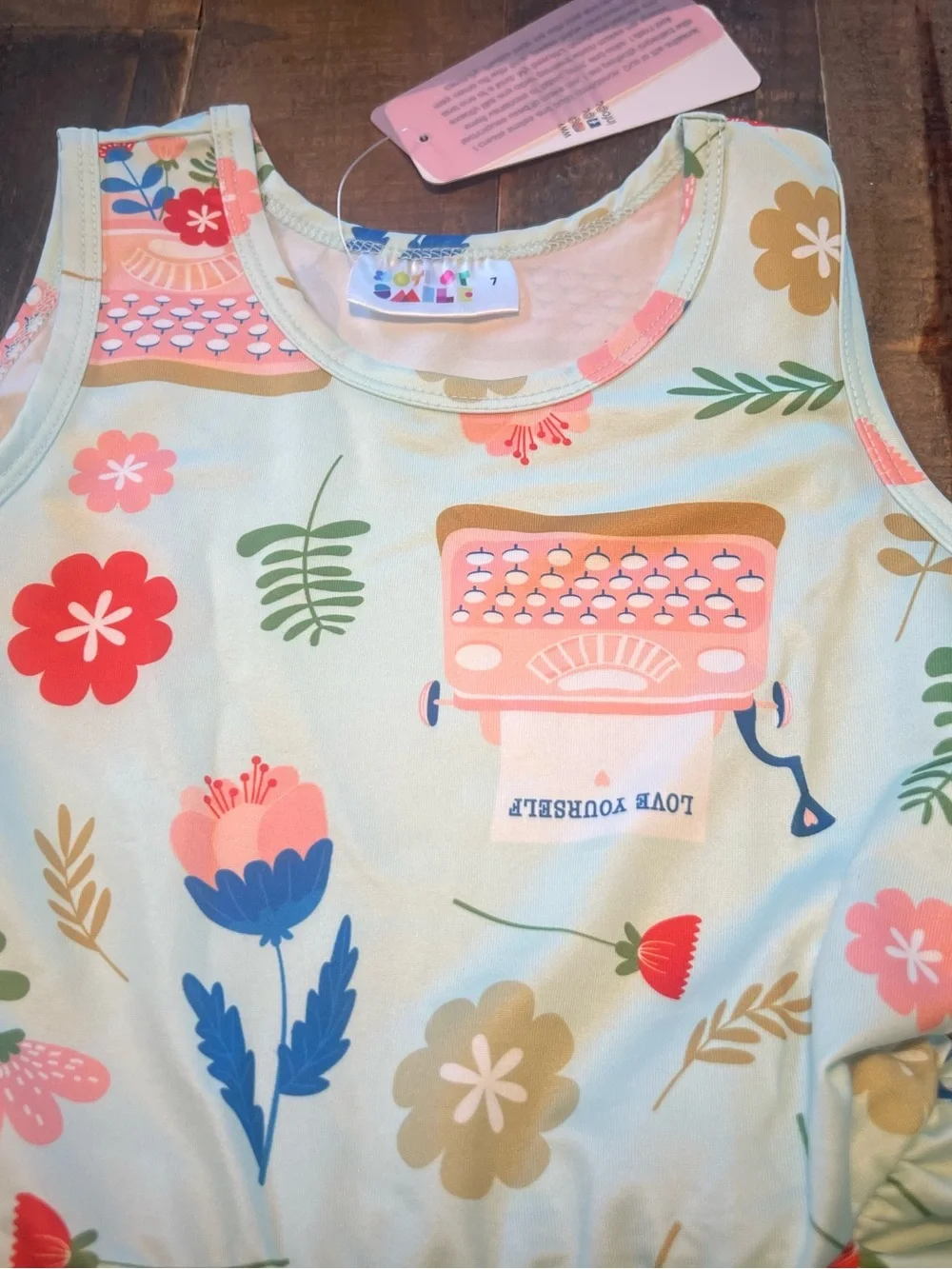 Dot Dot Smile size 7 girls typewriter tank twirl dress new